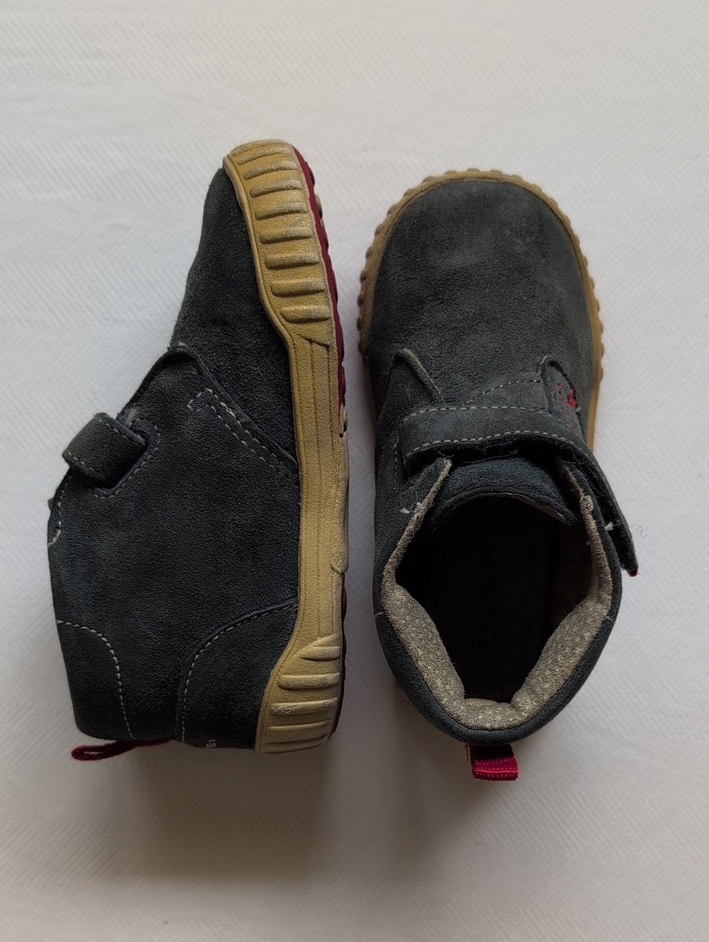 stride rite SRT kellen toddler high top suede velcro sneakers size gray 7